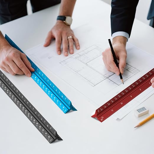 Rena Chris Architectural Scale Ruler: 12" Imperial Aluminum Alloy Metal - Image 7