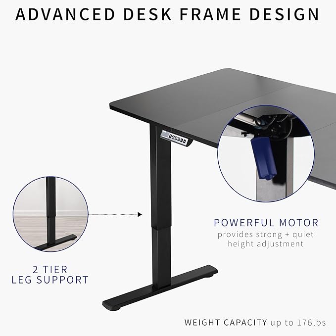 VIVO Electric 71 x 30 in Standing Desk, Memory Height Adjustment, 1B Series, Dark Walnut Top Black Frame, DESK-KIT-1B7D