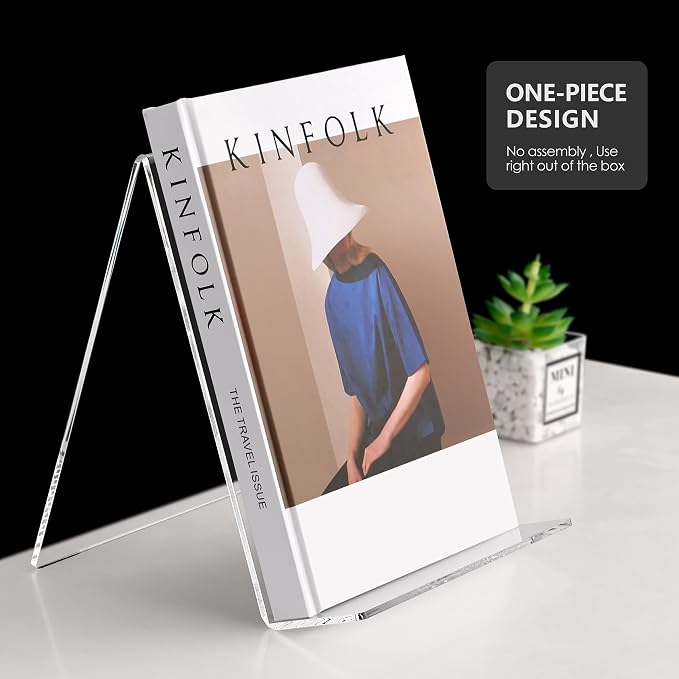 SANRUI 2 Pack Acrylic Book Display Stand 8x11 Inch, A4 Clear Easel Base Holder - Image 9