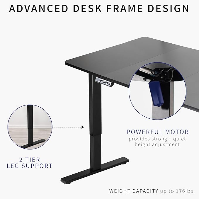 VIVO Electric 71 x 36 in Standing Desk, Memory Height Adjustment, 1B Series, Light Wood Top White Frame, DESK-KIT-1W7C-36-DeskLoop Office