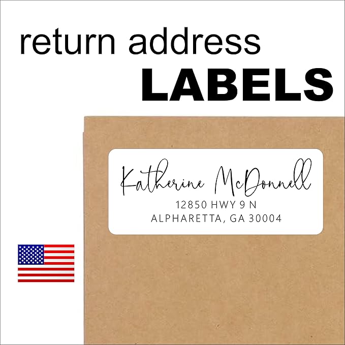 White Address Labels - Personalized Name Stickers, Custom Printed Return Mailing and Shipping Labels for Envelopes, Packages, Business, Home Use (Signature)-DeskLoop Office