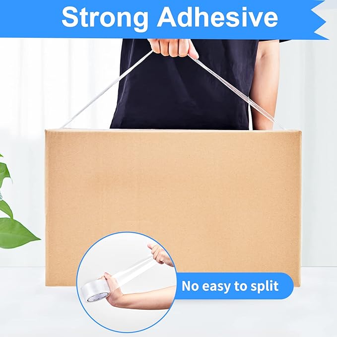 JARLINK Clear Packing Tape (18 Rolls), Heavy Duty Packaging Tape for Shipping Packaging Moving Sealing, Stronger & Thicker 2.8mil, 2 inches Wide, 60 Yards Per Roll, 1080 Total Yards-DeskLoop Office