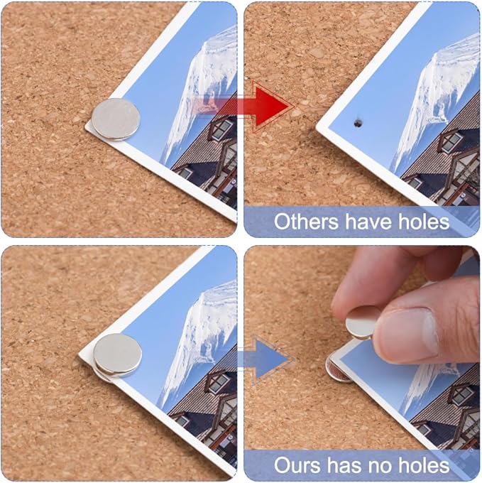 rhinocats Magnetic Push Pins, 30 Sets Magnet Thumbtack for Wall Bulletin Board Strong Decorative Pushpins Clip for Map Picture Hanging Kit Poster Holder-DeskLoop Office