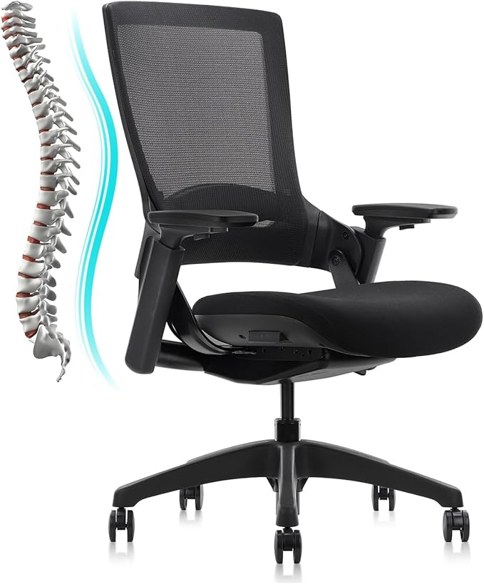 CLATINA Swivel Executive Chair, Adjustable Ergonomic Computer Chair with 3D Armrest and Lumbar Support, Mesh Backrest Task Chair for Home Office Conference Room-DeskLoop Office