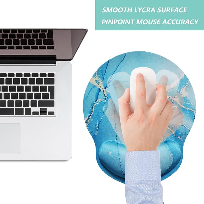 Mouse Pad with Wrist Support, Ergonomic Mouse Pad with Memory Foam Wrist Rest - Image 7