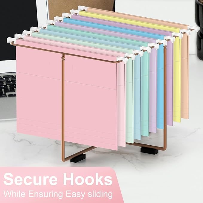 Hanging File Folders, 70 Pack Letter Size Hanging File folders with 1/5-cut Tabs, Stay Organized for Your Home and Office Bulk File, Documents and Paper, Macaron 10 Colors-DeskLoop Office