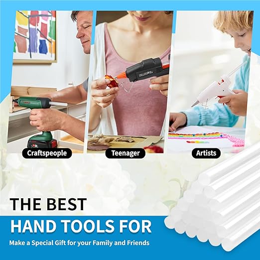 Phinus 48 Pack Mini Hot Glue Sticks, 8" Long x 0.27" Diameter Clear Glue Sticks for Glue Gun, EVA Clear Glue Gun Sticks, Hot Glue Gun Sticks for DIY Craft Sticky Projects & More-DeskLoop Office