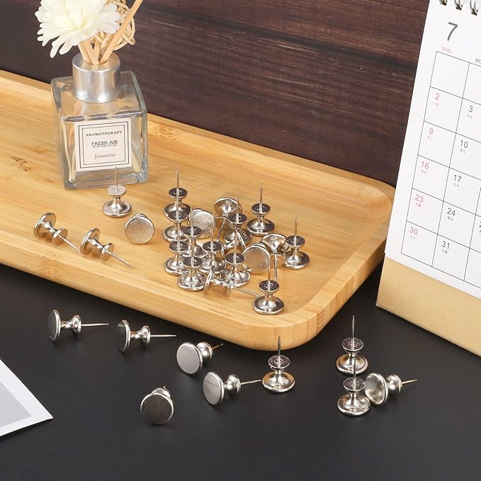 30 Count Jumbo Metal Push Pins 1.14 Inch, Giant Thumb Tacks for Wall hangings 20 Lbs Poster pins for Cork Board Bulletin Maps Office Home Classroom Decorative-DeskLoop Office