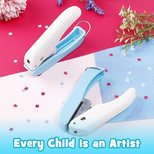 UCEC Star Hole Punch 1/4 Inch Single Puncher, Paper Punches for Crafting, Mini Hole Puncher for DIY Scrapbook Tool, Crafts, Foldable Save Storage Space Small Star Shaped Hole Punch (2 Pack)-DeskLoop Office