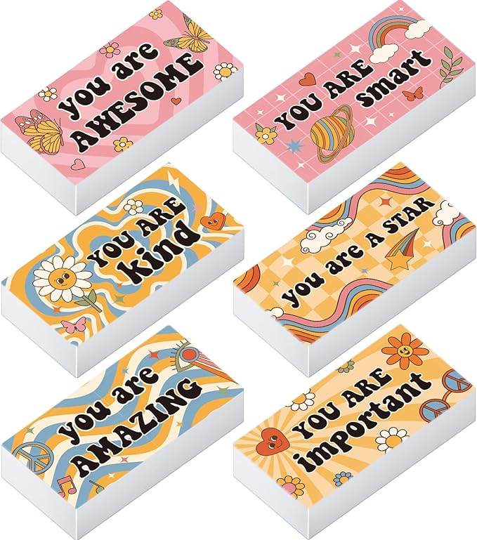 180 Pcs Inspirational Erasers for Kids Christian Pencil Erasers Bulk, Back-to-School Gifts Motivational and Cute Supplies for Students Classrooms, Drawing(Boho,Inspirational)-DeskLoop Office
