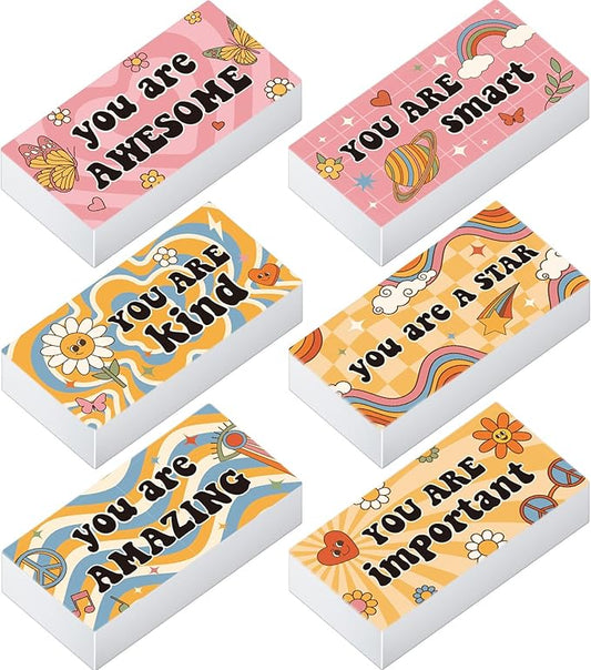 180 Pcs Inspirational Erasers for Kids Christian Pencil Erasers Bulk, Back-to-School Gifts Motivational and Cute Supplies for Students Classrooms, Drawing(Boho,Inspirational)-DeskLoop Office