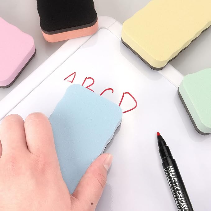 Tamaki 6 Pack Magnetic Dry Eraser Erasers 4.2'' x 2.2'', Wavy | Dry Erasers - Image 7