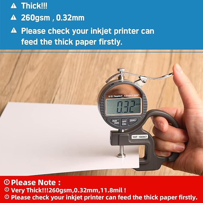 Uinkit Thick Photo Paper Glossy Double Sided 100 Sheets 8.5x11 Heavyweight 68lb 260gsm Inkjet Both Sides Printable 11.8mil A4 Letter size Flyer Bulk Pack 8.5 x 11 Card paper postcard postal A189-DeskLoop Office
