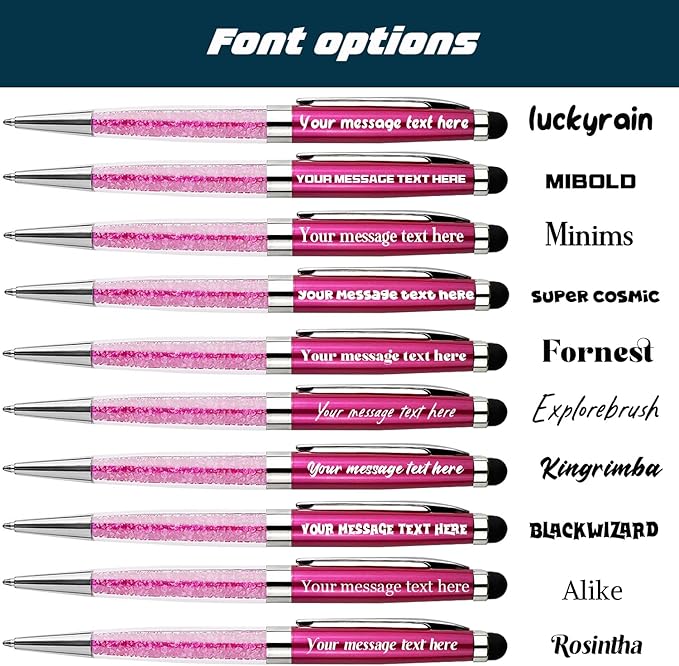 Personalized Custom Pens with Name Engraved Logo Text Pen, Customized Smooth Writing Pens Personalization Gift for Men Women Wedding Office Business Promotion, 12pcs/Pack-DeskLoop Office