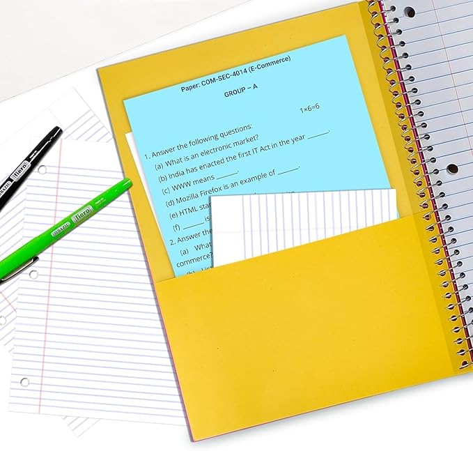 12 Pack Spiral Notebook, 5 Subject, 300 Pages/Book (150 Sheets), Wide Ruled, 8 x 10-1/2, Bulk Office Spiral Notebooks, Sturdy Spiral Journal, Notebooks for School, Soft Cover, Assorted Colors