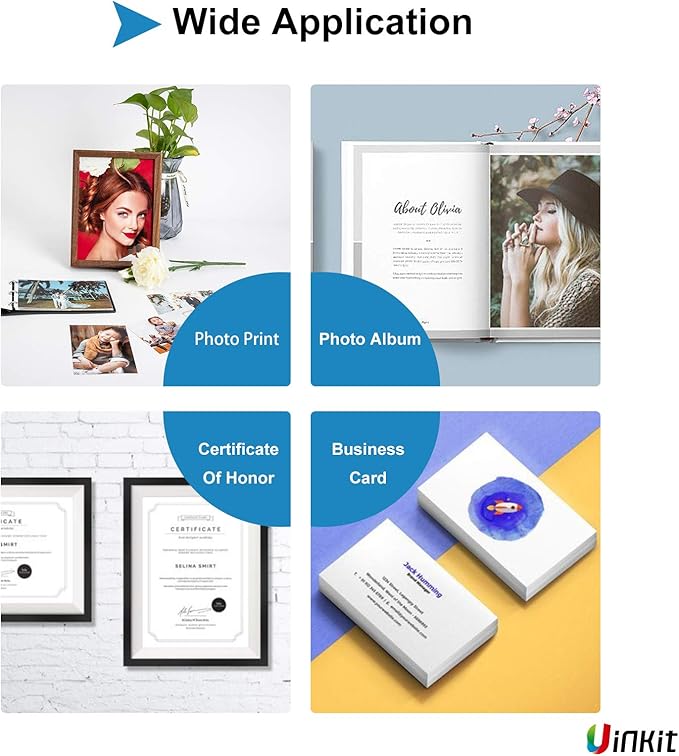 Uinkit 11 x 17 Thick Photo Paper Glossy 11x17 60Sheets 62lb Inkjet Heavyweight 230gsm Gallery show Brochure Pictures Funeral Bulletin Obituary Papers Obituaries Gloss Papers-DeskLoop Office