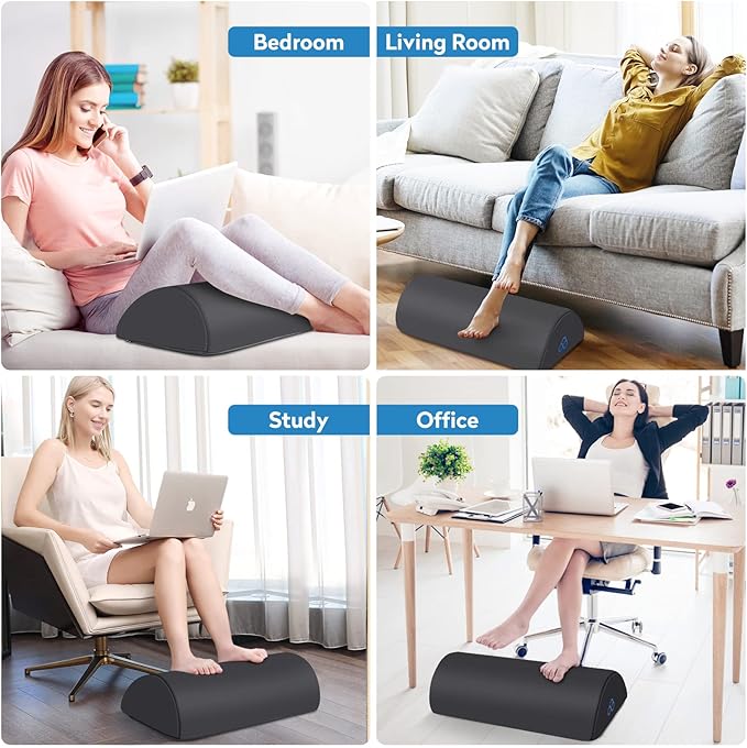 StepLively Foot Rest Ergonomic Pillow for Under Desk at Work, Anti-Fatigue Footrest Support Pillow for Fatigue & Pain Relief, Comfortable for Office Chair, Car Seat & Gaming Chair - Grey-DeskLoop Office