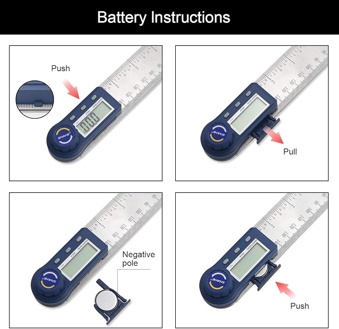 Digital Angle Finder,2 in 1 Digital Protractor, 7 inch / 200mm Stainless Steel Digital Angle Ruler with Zeroing and Locking Function-DeskLoop Office