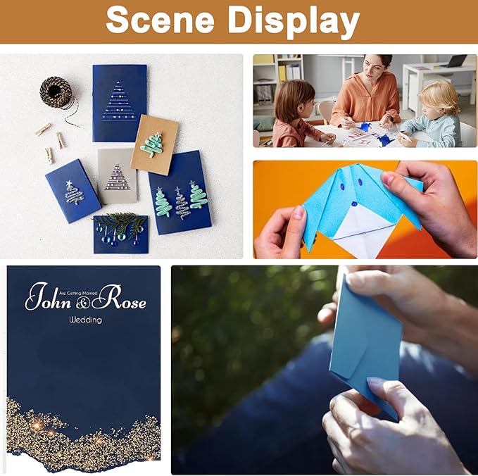 28 Sheets Navy Blue Cardstock 8.5 x 11 Scrapbooking Paper, 92lb Heavyweight Card Stock Printer Paper for DIY Making Cards, Greeting Cards, Wedding Invitations, Birthday, Menus-DeskLoop Office