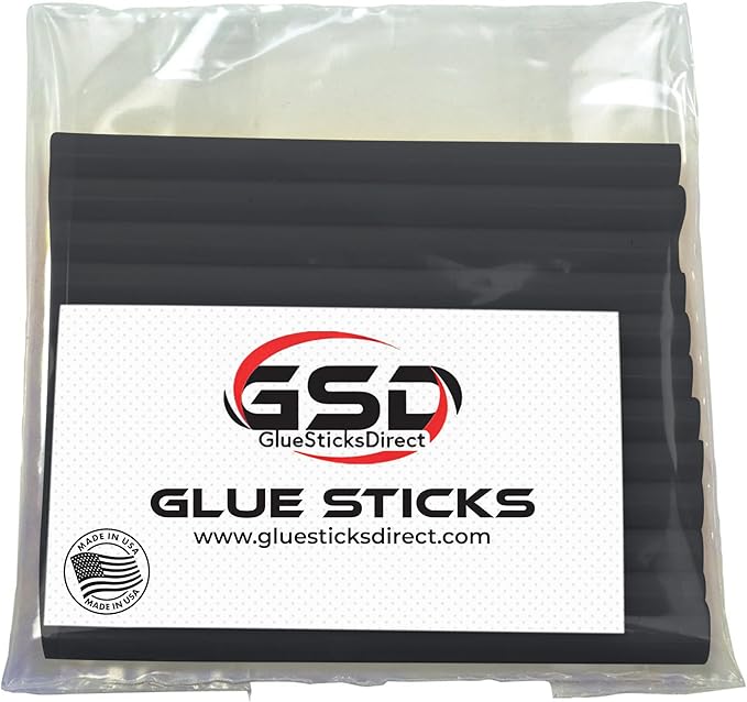 Mini Size Hot Melt Glue Sticks for Glue Gun - Bulk 4in Black Glue Sticks - Great for Art Craft Repairs & Compatible w/Most Glue Guns - 5/16" X 4" (24 Sticks) - Made in USA-DeskLoop Office