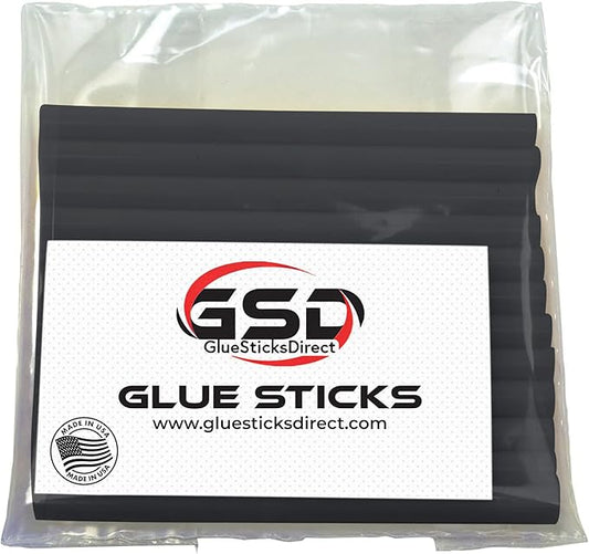 Mini Size Hot Melt Glue Sticks for Glue Gun - Bulk 4in Black Glue Sticks - Great for Art Craft Repairs & Compatible w/Most Glue Guns - 5/16" X 4" (24 Sticks) - Made in USA-DeskLoop Office