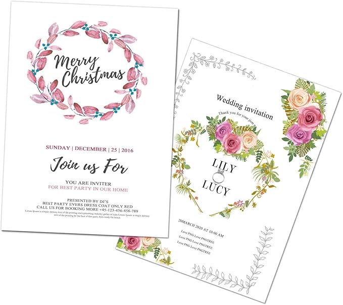 5x7 Blank White Cardstock Paper (Set of 50) Thick Paper - 80lb Flat Cards Stock Printer Paper for Make Your Own DIY Invitations, Note, Greeting, Table Cards - Writing, Stamping,Painting, Drawing-DeskLoop Office