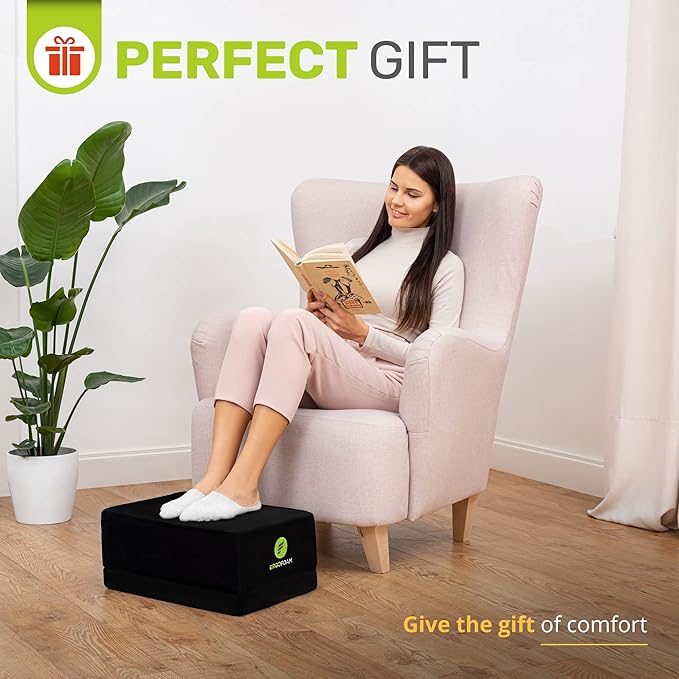 ErgoFoam XL Foot Rest for Under Desk at Work for Stools & High Chairs Chiropractor-Endorsed 2in1 Adjustable Under Desk Footrest Ergonomic High-Density Compression-Resistant Foam Nonslip Foot Rest-DeskLoop Office