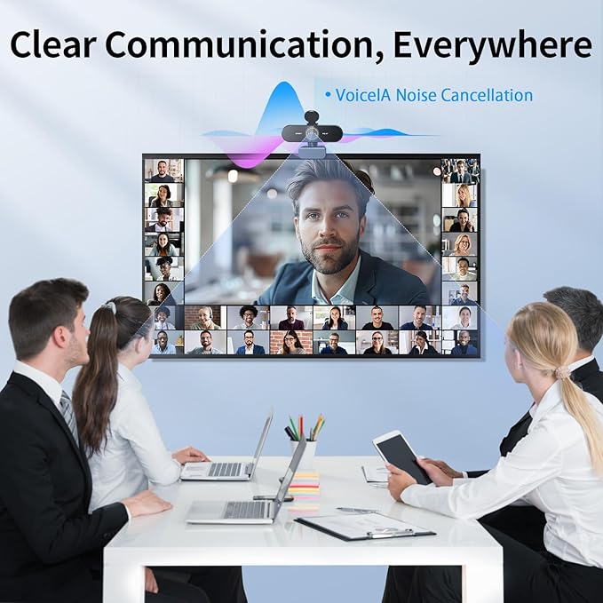 EMEET NOVA 4K Webcam for PC - Ultra 4K HD, PDAF Autofocus, Dual Noise-Cancelling Mics, 73° FOV, Auto Light Correction, USB-A, Privacy Cover, Ideal for High-End Business Meetings&Live Streaming-DeskLoop Office