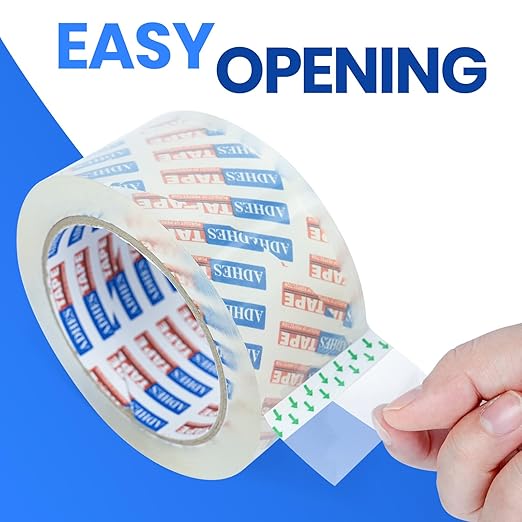 ADHES 48 Rolls Packing Tape with Dispenser Gun, 2.6 Mil Heavy Duty Packaging Tap for Shipping, Moving and Storing, 1.88 Inch x 55Yards, Super Clear-DeskLoop Office