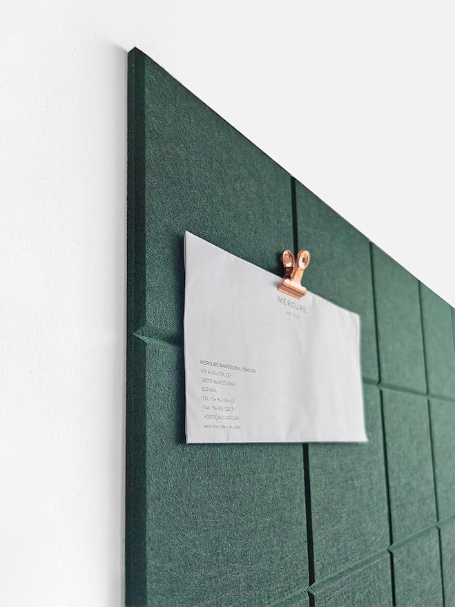 Cork Board 24 x36 Alternative - 6 Pack Felt Wall Tiles with Safe Removable Adhesive Tabs, Cork Boards for Walls Cork Board for Home Office Pin Board Tack Board - Aurora Green-DeskLoop Office