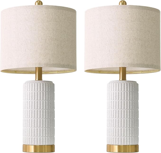 PoKat 21.5'' Stone-Like Bedside Table Lamps Set of 2 - Image 9