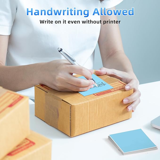 4x6 Thermal Labels, 1 Packs of 500 4x6 Fold Labels Blue - Compatible with JADENS, ASprink, Phomemo, Rollo, Zebra, Omezizy and Other Thermal Printers-DeskLoop Office