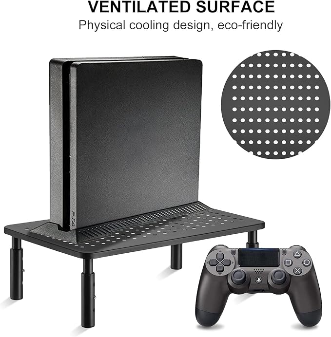 suptek Computer Monitor Stand Riser,Monitor Riser for Laptop, Printer, Notebook and All Flat Screen TV Display with Vented Platform,3 Height Adjustable Laptop Riser,1 Pack,Black(MST003)-DeskLoop Office