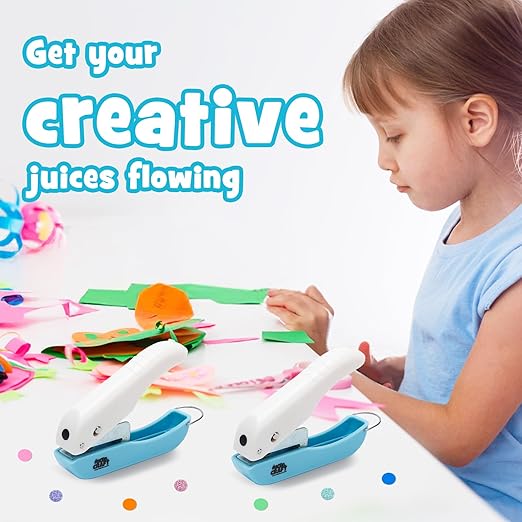 UCEC Handheld Hole Paper Punch, 1/4 Single Hole Punch One-Hole Punch, Small Hole Puncher for DIY Scrapbook Craft Paper Tags Clothing Ticket Tool (2 Pack)-DeskLoop Office