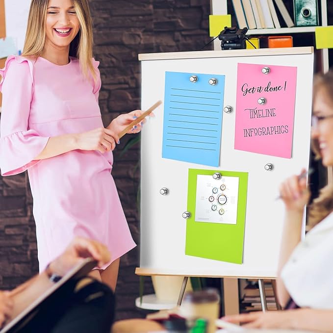 45 Pack Magnetic Push Pins - Whiteboard Magnets, Refrigerator Magnets, Small Push Pin Neodymium Magnets for Locker, Map, Kitchen, Office, School-DeskLoop Office