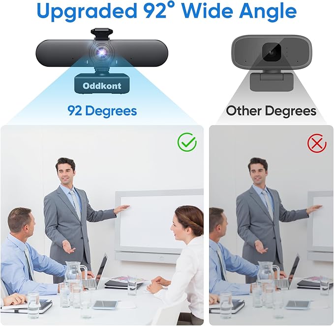 Full HD 1080P Webcam with Microphone, Auto-Light Balance, Rotatable Design,Privacy Cover, Plug and Play for Zoom, Skype,Web Conferencing - Compatible with Windows, Mac, Laptop, Desktop-DeskLoop Office