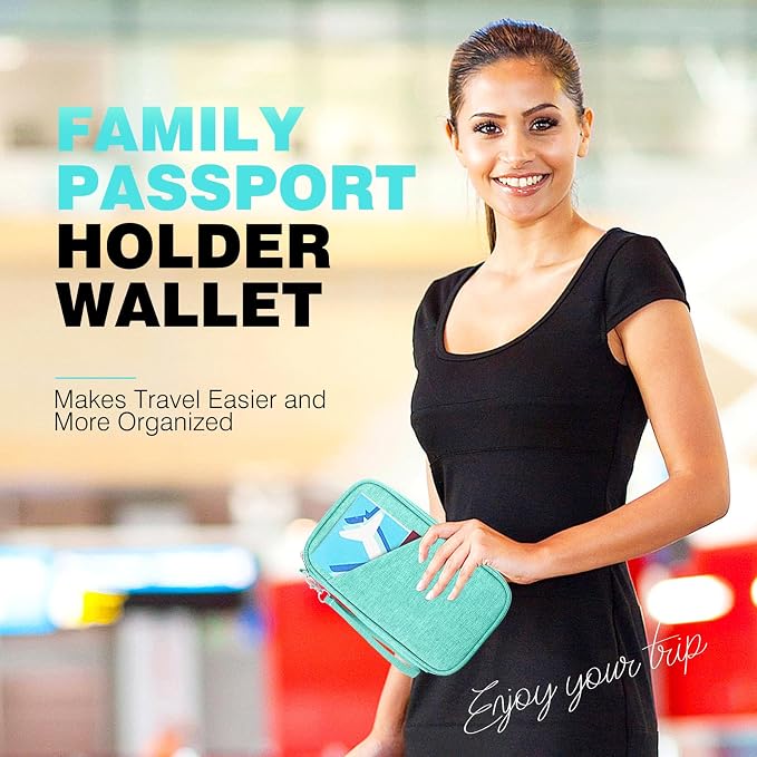 Passport Holder Family RFID Travel Document Organizer - Image 7