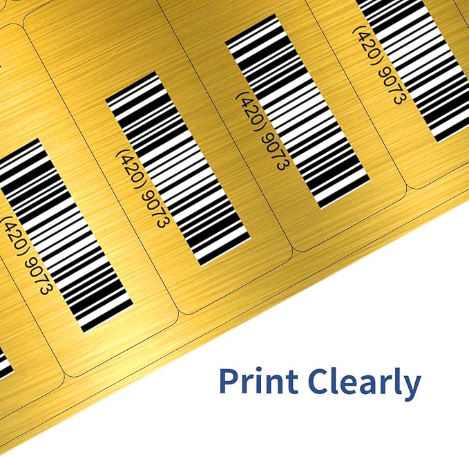 1" x 2-5/8" Address Labels- Gold Shipping Labels Stickers/Mailing Labe Stickers for Laser/Inkjet Printer, Matte- Permanent Adhesive Sticker-DeskLoop Office