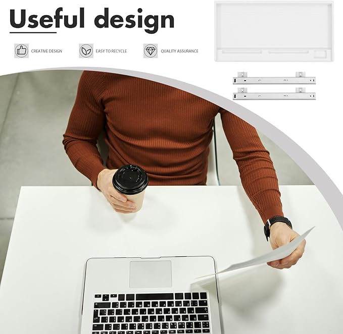 jojofuny 1 Set of Keyboard Tray Under Desk, Keyboard Sliding Tray Under Desk, Keyboard Drawer Slide Tray, Keyboard Shelf, for Home and Office-DeskLoop Office