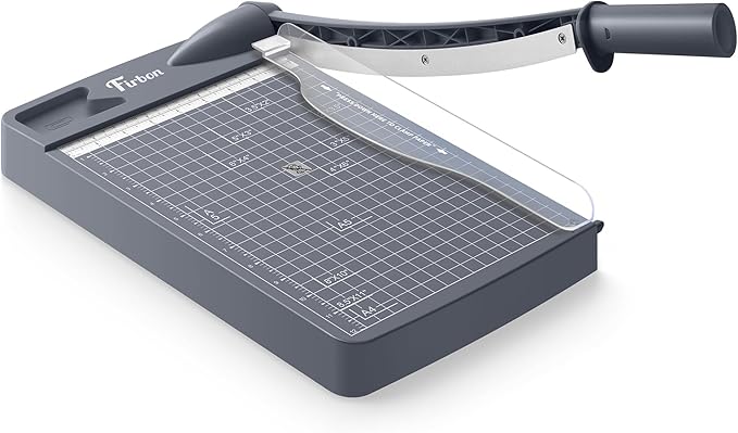 Firbon 12" Guillotine Paper Cutter, Heavy Duty 12-Sheet Capacity Trimmer for Cardstock, Photos, Scrapbooking, Office, Classroom, Studio (Gray)-DeskLoop Office