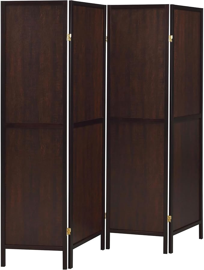 NicBex Room Divider 4 Panel Room Dividers with Sleek Legs Partition Room Dividers and Folding Privacy Screens Wall Divider for Home, Office, Room Separation,69.5"W x 0.75"D x 70.25"H, Rustic Tobacco-DeskLoop Office