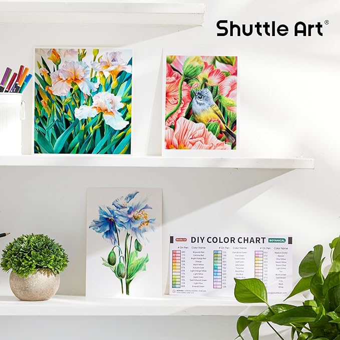Shuttle Art 36 Colored Pencils, Botanical Themed Colored Pencils for Adult, Soft Core Color Pencils, Coloring Pencils for Adults Kids Artists Beginners Drawing Coloring Sketching-DeskLoop Office