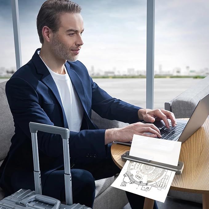 Rongta Portable Printers Wireless for Travel, WiFi & Bluetooth Mobile Printer, Thermal Inkless Printer for School/Office/Home Use, Compatible with Android,iOS & Laptop (Gray)-DeskLoop Office