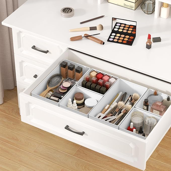 DIMJ Drawer Organizer Clothes Storage - 24 Pack Baby Dresser Organizer for Nursery, Small Fabric Closet Drawer Organizer Bins for Underwears Socks, Foldable Storage Dividers Organization for Bedroom-DeskLoop Office