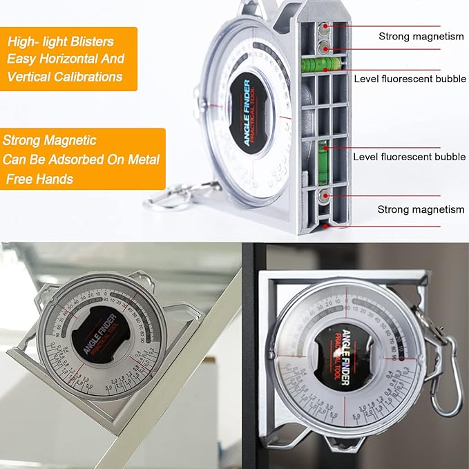Angle Finder Inclinometer Protractor Magnetic Angle Finder Angle Measuring Tool Tilt Level Meter Slope Locator Angle Measurement Engineering Clinometer Angle Meter Gauge for Household Industrial Use-DeskLoop Office