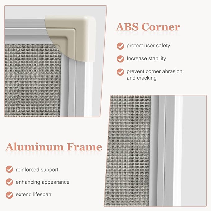 Double-Sided Large Cork Board with Linen, 48" x 36" Foldable Hanging Aluminum Framed Bulletin Board, Vision Board Pin Board Corkboards for Walls, Office, School Decor, 20 Pushpins-DeskLoop Office