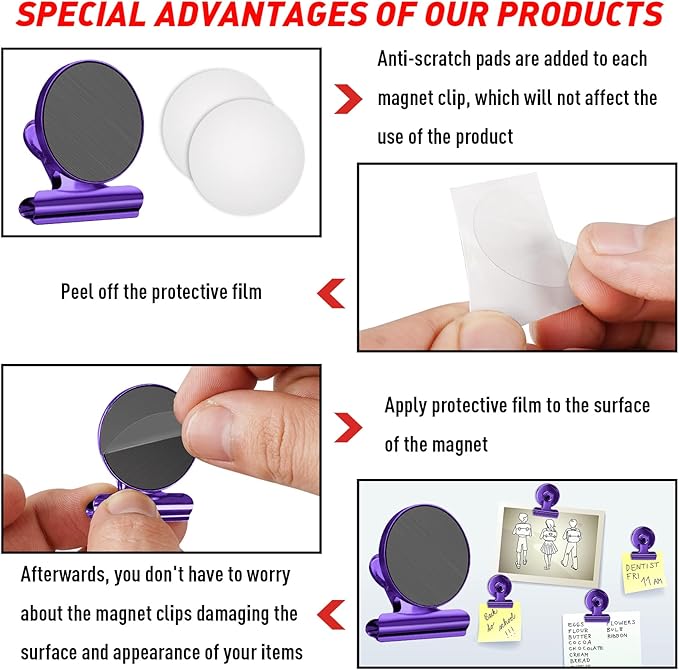 FINDMAG 20 Pack Fridge Magnet, Magnetic Clips Heavy Duty, Clip Magnet Scratch Free, Strong Fridge Magnets for Whiteboard Magnets Clips for Photo Displays, Office, School, Kitchen, 30mm Wide-DeskLoop Office