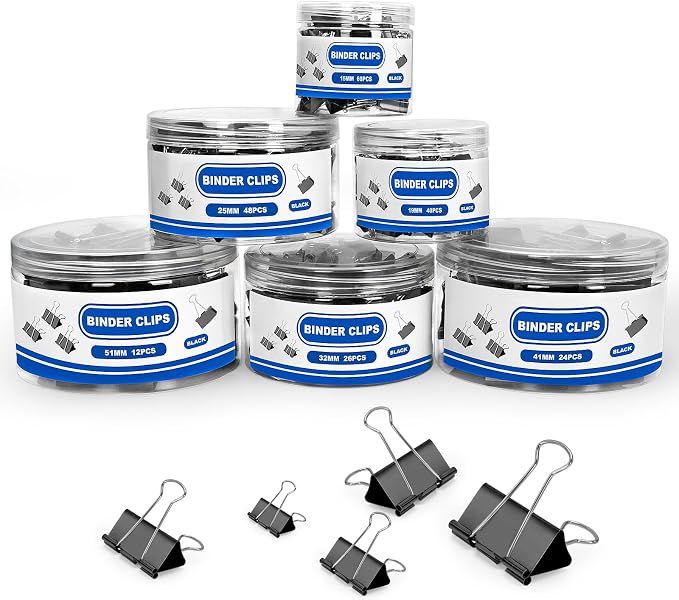 BainGesk 210 PCS Binder Clips Paper Clamps Assorted Sizes, Metal Paper Binder - Image 8
