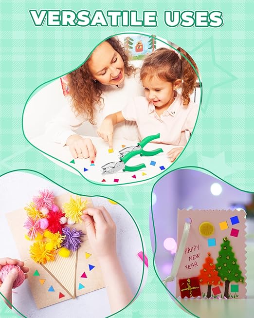 UCEC 1/6" Square Shape Hole Punch Metal Handheld Paper Punches for Crafting, Single Small Square Shape Hole Puncher School Supplies for Scrapbook DIY Craft Paper Tag in Home Office Classroom-DeskLoop Office