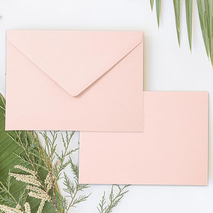 Whaline 50Pcs A7 Invitation Envelopes Set Blush Pink Greeting Card Envelopes - Image 7